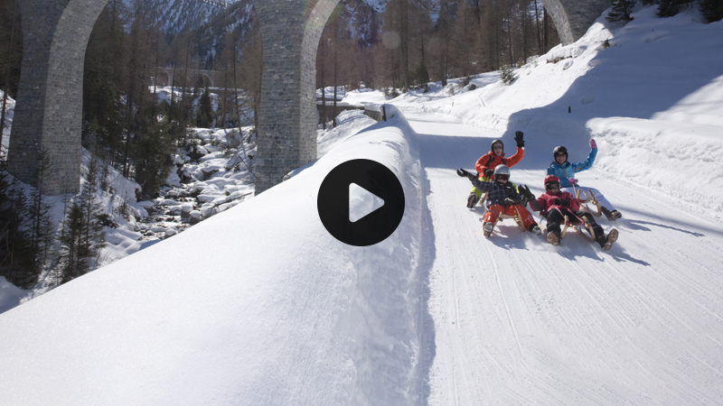 #Amicidellaneve slittata a Bergün VIDEO