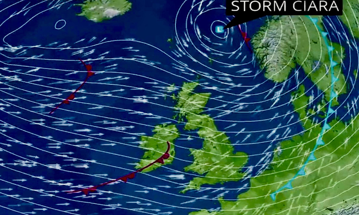 La tempesta Ciara spaventa l’Europa: e l’Italia? VIDEO