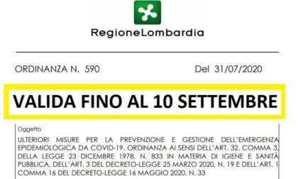 Nuova ordinanza di Regione Lombardia N. 590 "Ulteriori misure per la prevenzione e gestione dell'emergenza epidemiologica da Covid-19"