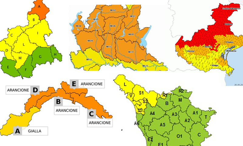 Fine settimana di maltempo al Nord: allerte meteo in tutte le Regioni