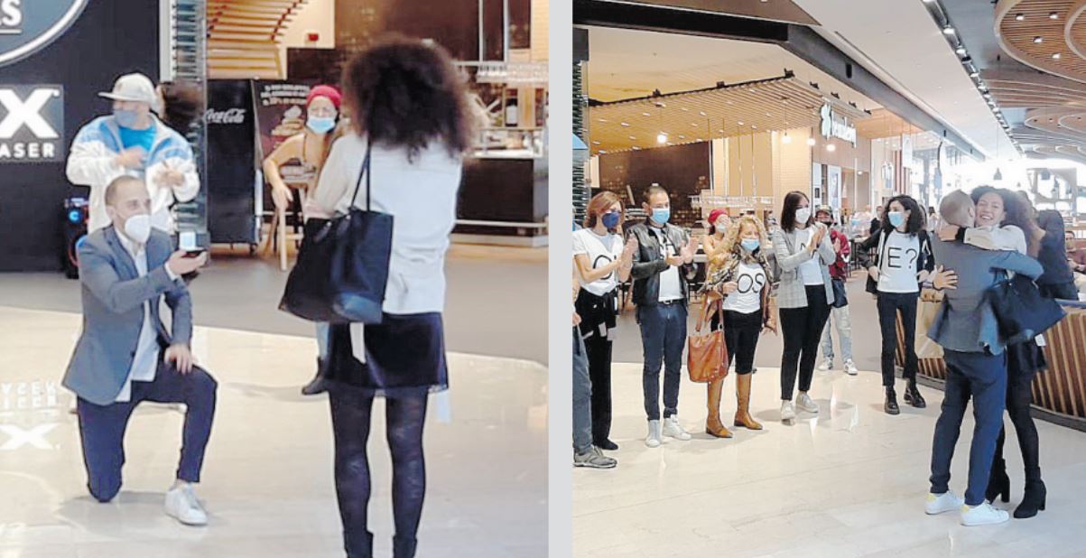Proposta di matrimonio in galleria all’Oriocenter