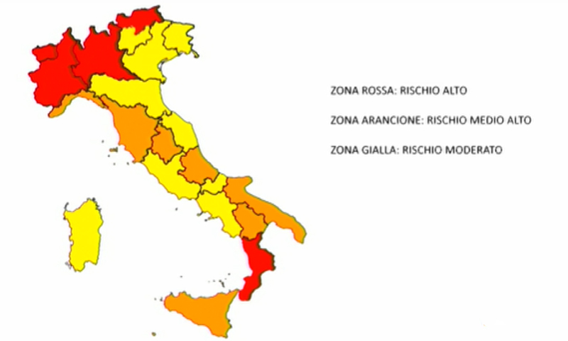 Liguria e Toscana passano da zone gialle ad arancioni, Veneto “salvo”