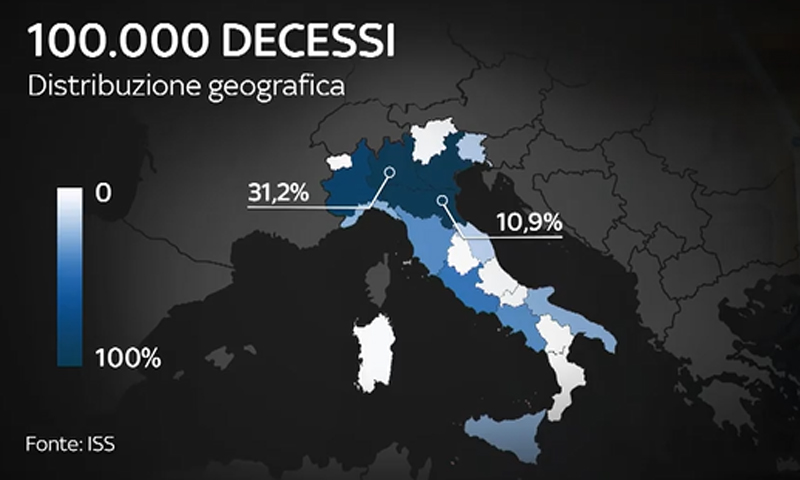 L’Italia ha infranto il muro delle 100mila vittime da Covid-19