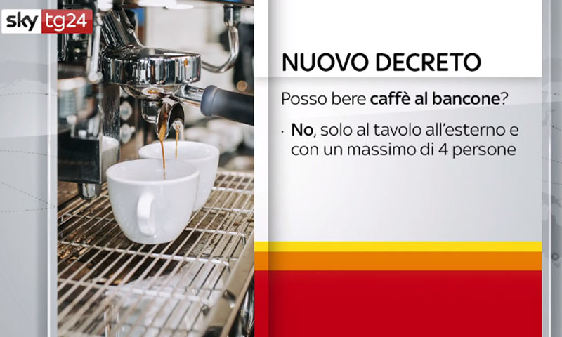 Riaprono i bar in zona gialla, ma il consumo al banco rimane vietato