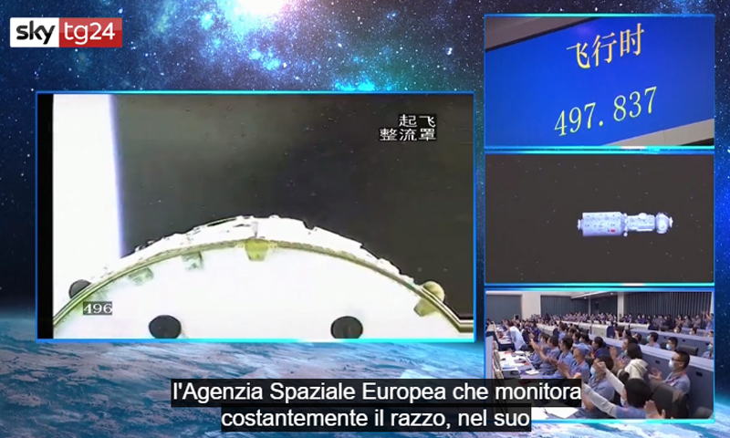 Detrito spaziale di un razzo cinese in caduta incontrollata verso la Terra