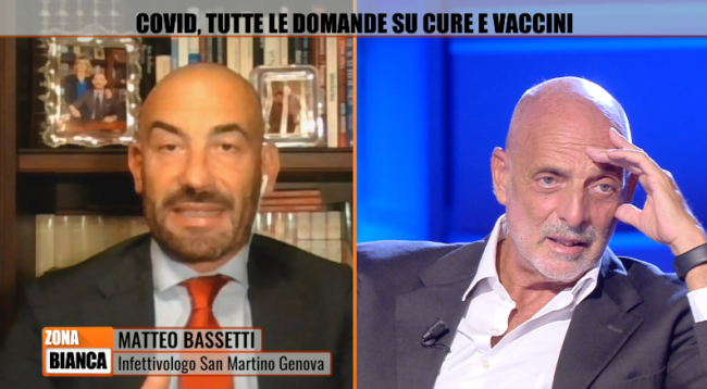 Brosio No vax sbrocca in tv, Bassetti: “Allora vai a Lourdes”