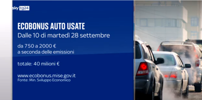 Ecobonus auto usate, dal 28 settembre via alle prenotazioni