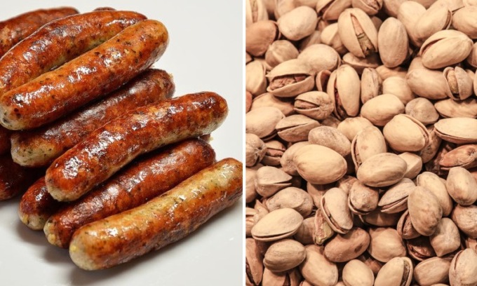 Tossine cancerogene e allergeni non dichiarati nei pistacchi e nei wurstel