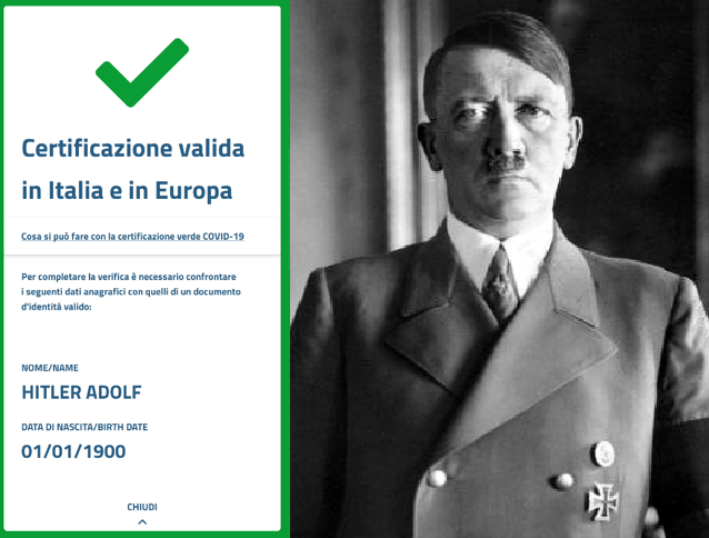 Anche Adolf Hitler ha il Green pass. Ed è un grosso problema per la Ue
