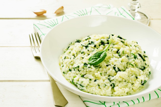 Risotto con gli spinaci