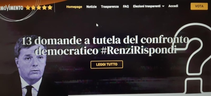 Le 13 domande del Movimento 5 stelle a Renzi: la resa dei conti in un duello in Tv con Conte?