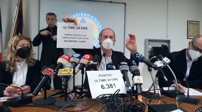 Covid, la curva dei contagi si sta appiattendo. Zaia: “Questa è la settimana cruciale”| + 6.381 positivi| Dati 17 gennaio 2022