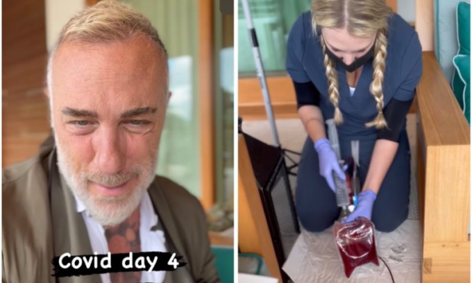 Gianluca Vacchi, positivo al Covid, si fa ripulire il sangue da un’infermiera