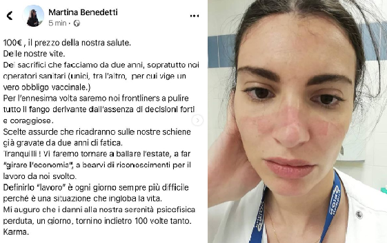 Multa da 100 euro per i No vax: la rabbia dell’infermiera simbolo (e di Burioni)