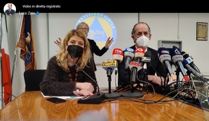 Covid, Zaia: “Curva in flessione, ora serve cambio di strategia” | +21833 positivi | Dati 20 gennaio 2022