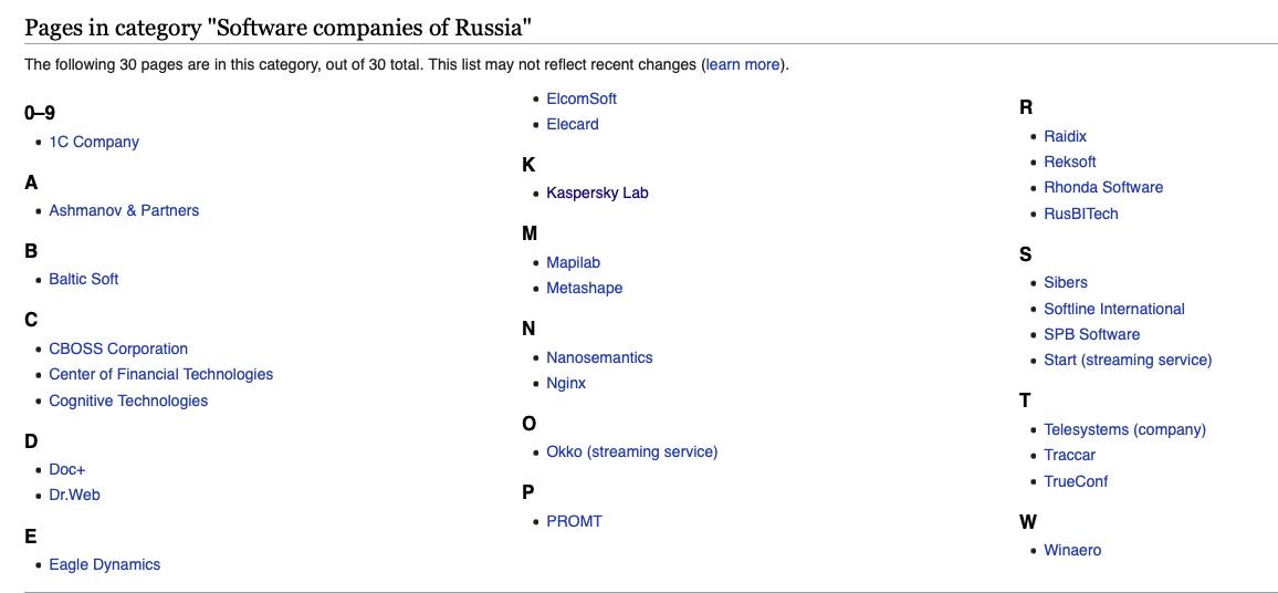 L'elenco delle aziende russe da far girare