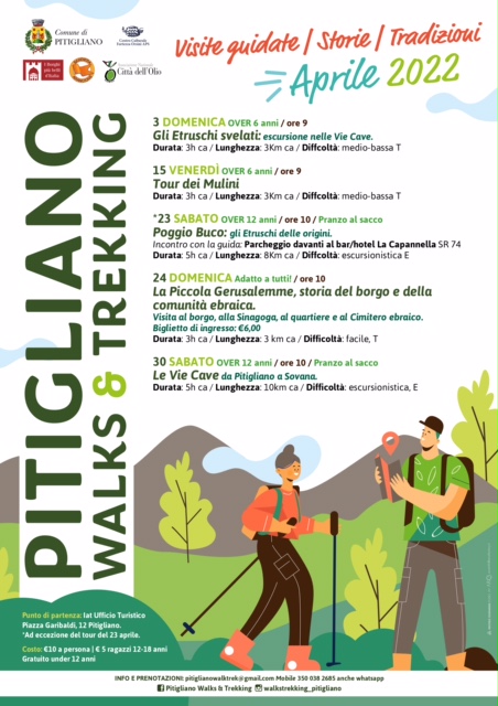 Locandine Walks & Trekking Pitigliano APRILE2022