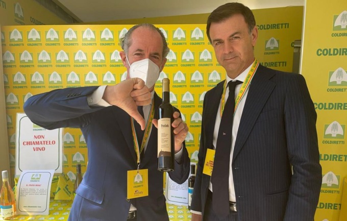 Vinitaly, Zaia allo stand Coldiretti: “Chiediamo i danni per il Prosek, non è un vino”