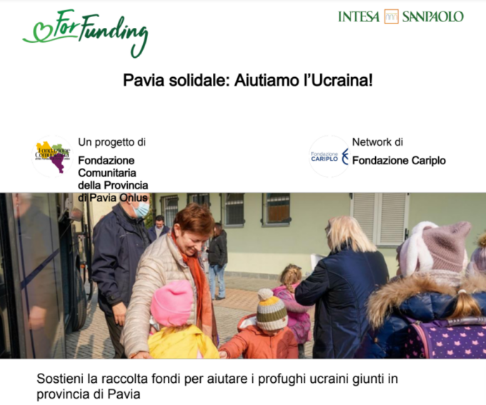 A Pavia una raccolta fondi per i profughi ucraini