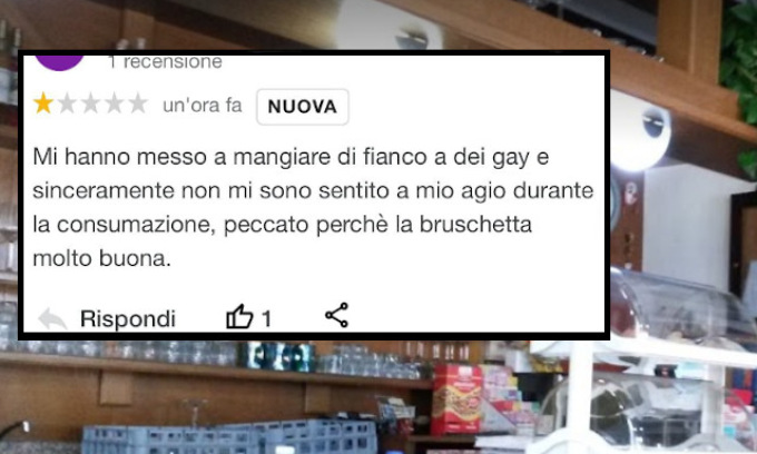 “Bruschetta buona, peccato per i gay seduti vicino”. I titolari: “A sapere che veniva dal Medioevo l’avremmo messa nelle porcilaie”