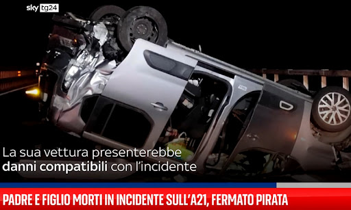 Trovato il pirata della A21: ha travolto il papà che tentava di soccorrere il figlio sbalzato dall’auto