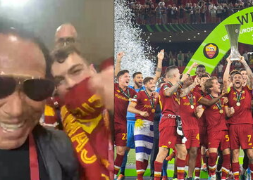 Blanco vola a Tirana per seguire la sua Roma ed esulta insieme ad Antonello Venditti
