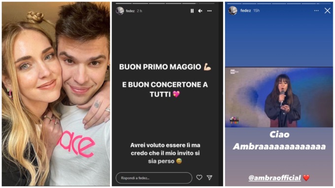 I Ferragnez a New York per il Met Gala. E Ambra saluta Fedez (non invitato) sul palco del Concertone