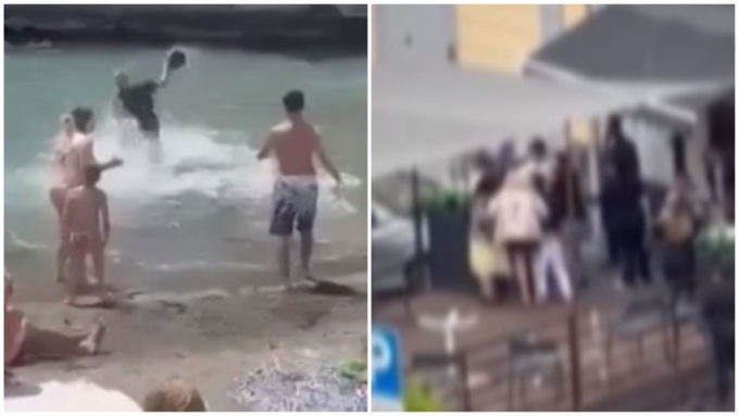 Clima infuocato sotto il Vesuvio: risse in spiaggia (con casco) e alla Comunione