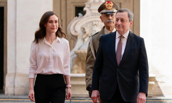 Le foto dell’incontro fra Draghi e la presidente della Finlandia Sanna Marin