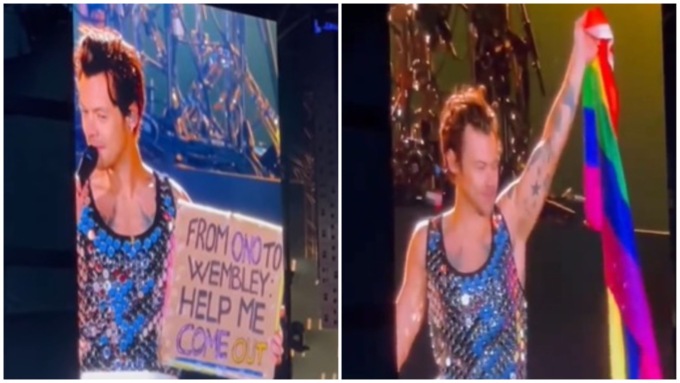 Harry Styles aiuta un fan italiano a fare coming out durante il concerto di Wembley