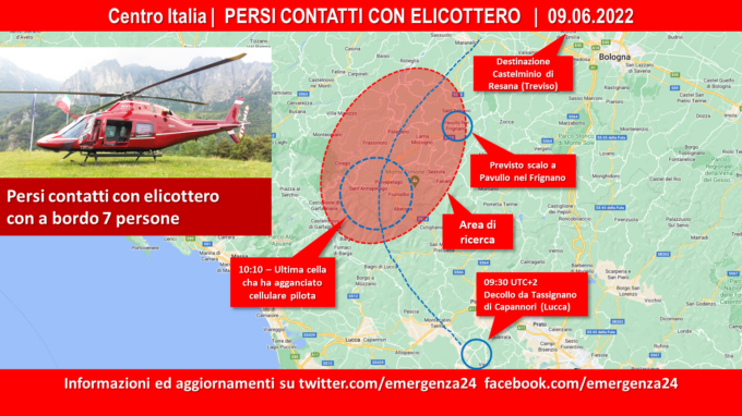 Individuato l’elicottero disperso sull’Appennino: trovati sette corpi senza vita