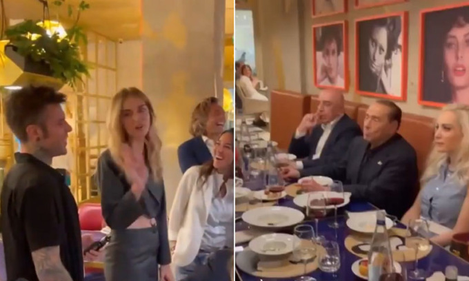 L’incontro accidentale al ristorante tra Fedez, la Ferragni e Berlusconi