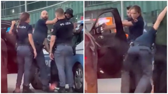 Il calciatore del Milan Bakayoko fermato dalla Polizia con la pistola puntata