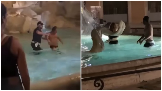 La pazza estate romana: da Trevi a Navona, i video dei tuffi nelle fontane