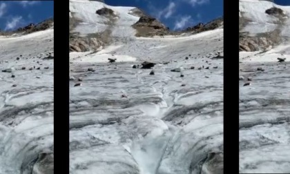 Ghiacciaio sul Monte Rosa si scioglie a velocità impressionante: il video