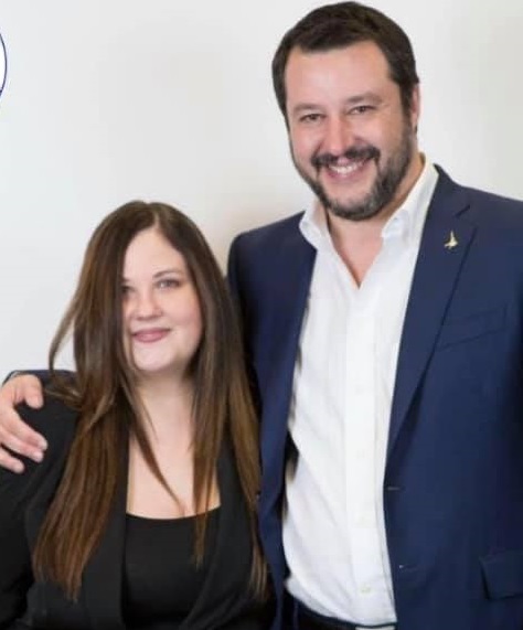 Claudia Gobbato con Matteo Salvini