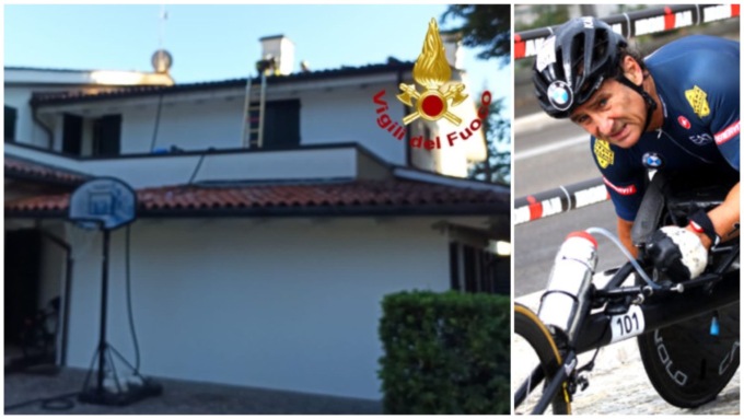 Grande paura per Alex Zanardi: a fuoco la sua villa. Il campione trasferito a Vicenza