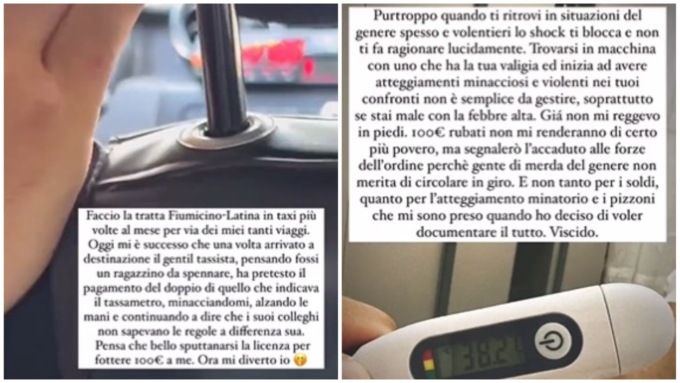 Vuole fregare l’influencer raddoppiando il prezzo al tassametro: lui filma la scena e il tassista lo aggredisce