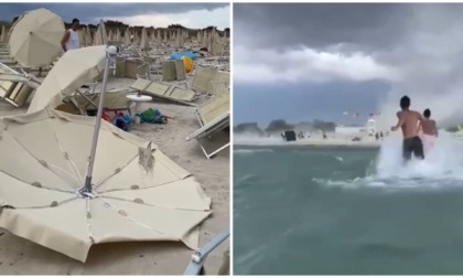 I video della tromba d'aria in Salento: volano lettini e ombrelloni, ferita una bagnante