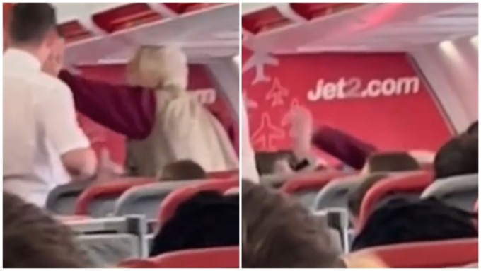 Il video della nonnina che sull’aereo schiaffeggia lo steward perché le ha tolto il gin tonic