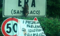 Protesta ambientalista nel paesino della testa di lupo mozzata e appesa a un cartello