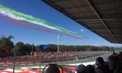 Lo spettacolo delle Frecce Tricolori prima del Gran Premio di Monza