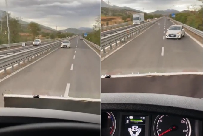 Anziana contromano sulla Statale: camionista blocca il traffico e salva tutti: il video