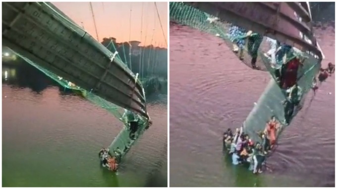In India ponte collassa nel fiume: annegano 141 persone