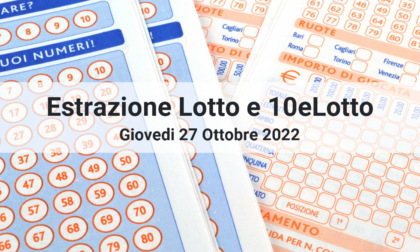 I numeri estratti oggi Giovedì 27 Ottobre 2022 per Lotto e 10eLotto