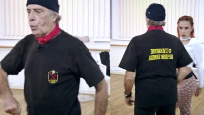 Enrico Montesano espulso da Ballando con le stelle per la t-shirt fascista