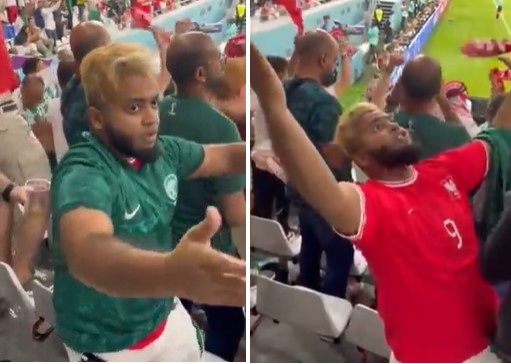 Polonia-Arabia, il tifoso che cambia maglia in base ai gol