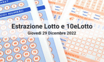 I numeri estratti oggi Giovedì 29 Dicembre 2022 per Lotto e 10eLotto