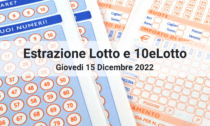 I numeri estratti oggi Giovedì 15 Dicembre 2022 per Lotto e 10eLotto