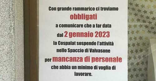 Spaccio chiude: “Manca personale con voglia di lavorare”. Ma è bufera